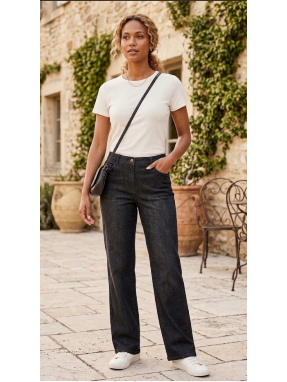 Women's Eileen Fisher Straight Leg Jeans Size 14 Black